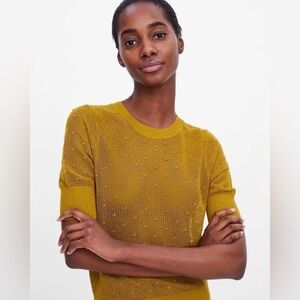 ZARA | Mustard Knit Short Sleeve Top Sz S